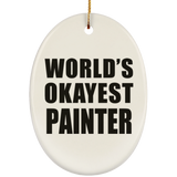 World's Okayest Painter - Oval Ornament