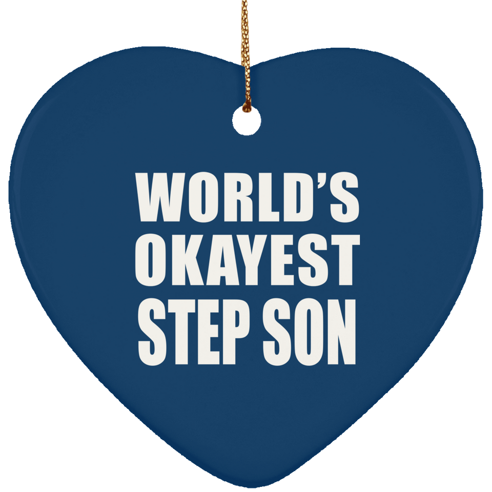 World's Okayest Step Son - Heart Ornament