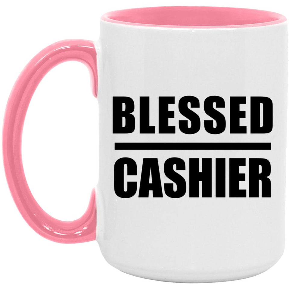 Blessed Cashier - 15oz Accent Mug Pink