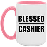 Blessed Cashier - 15oz Accent Mug Pink