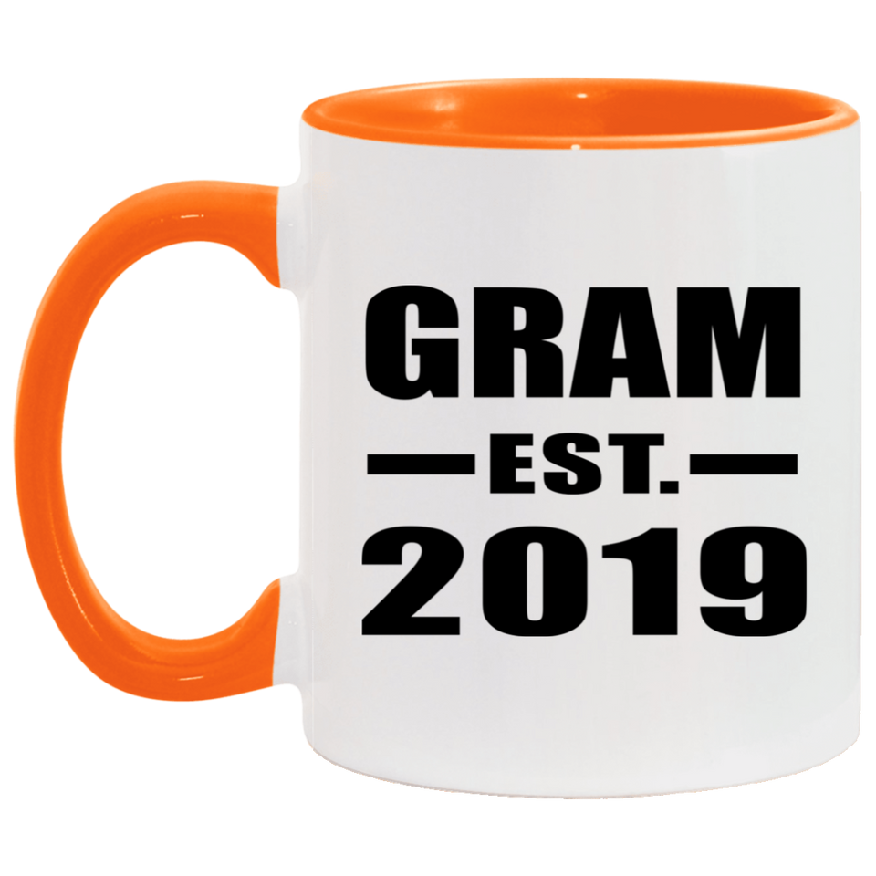 Gram Established EST. 2019 - 11oz Accent Mug Orange