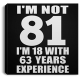 81st Birthday I'm Not 81 I'm 18 With 63 Years Experience - Canvas Square