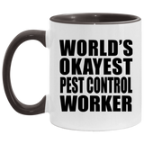 World's Okayest Pest Control Worker - 11oz Accent Mug Black