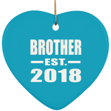 Brother Established EST. 2018 - Heart Ornament