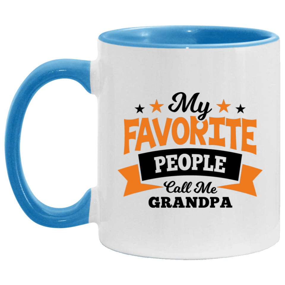 My Favorite People Call Me Grandpa - 11oz Accent Mug Blue