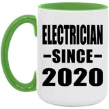 Electrician Since 2020 - 15oz Accent Mug Green