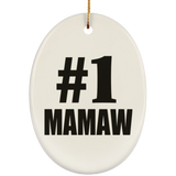 Number One #1 Mamaw - Oval Ornament