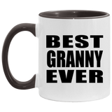 Best Granny Ever - 11oz Accent Mug Black