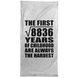 94th Birthday Square Root of 8836 Years of Childhood - Hand Towel