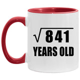 29th Birthday Square Root of 841 Years Old - 11oz Accent Mug Red