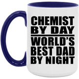 Chemist By Day World's Best Dad By Night - 15oz Accent Mug Purple