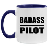 Badass Pilot - 11oz Accent Mug Purple