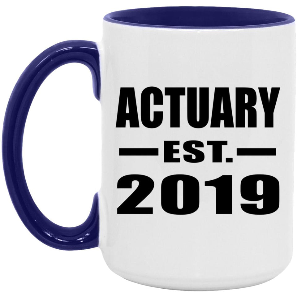Actuary Established EST. 2019 - 15oz Accent Mug Purple