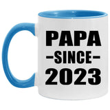 Papa Since 2023 - 11oz Accent Mug Blue