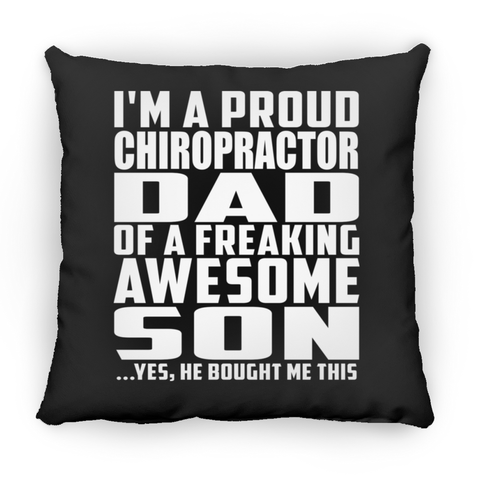 Proud Chiropractor Dad Of Awesome Son - Throw Pillow Black