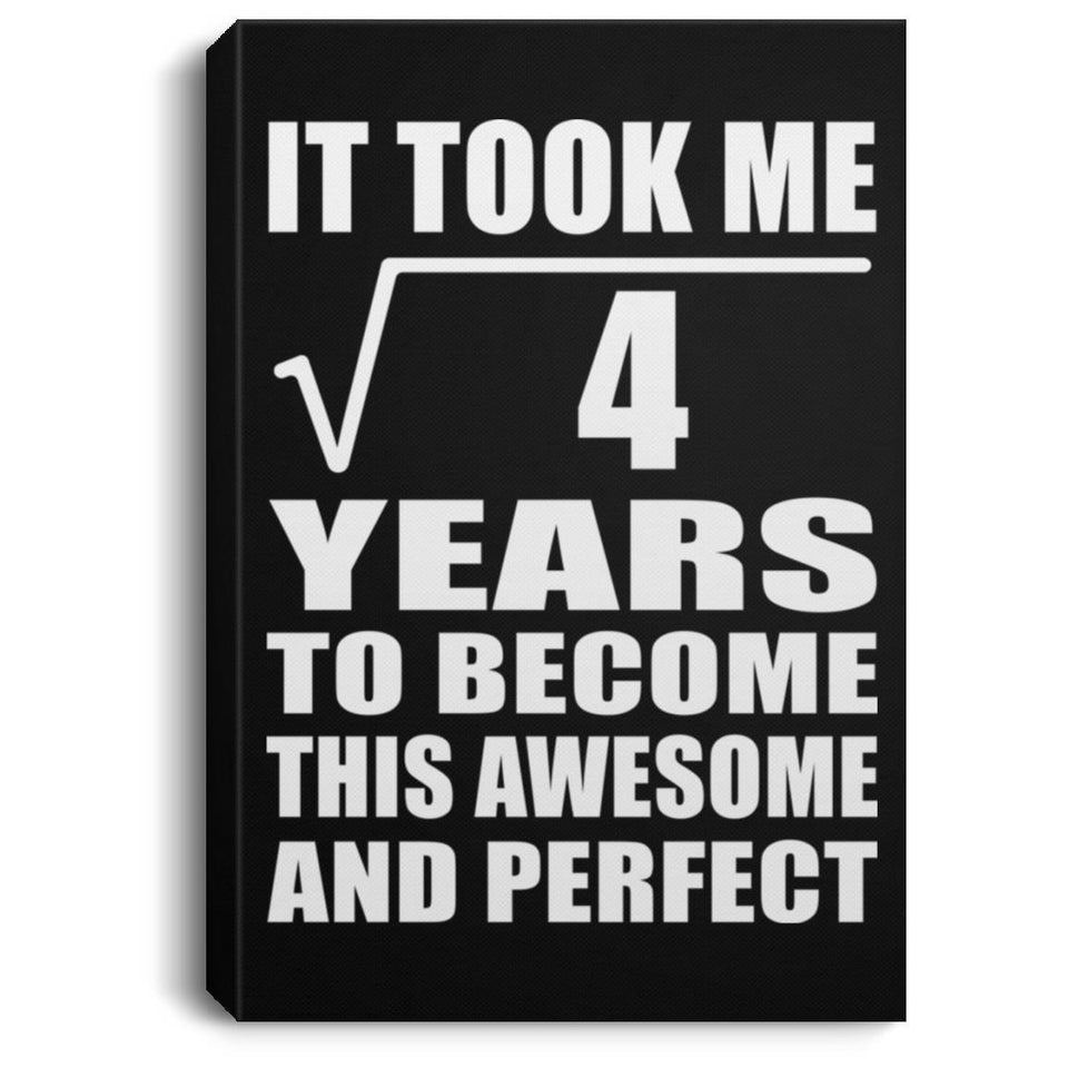 2nd Birthday Took Square Root of 4 Years To Awesome - Canvas Portrait