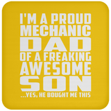 Proud Mechanic Dad Of Awesome Son - Drink Coaster