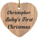 Christopher Baby's First Christmas - Heart Ornament C