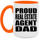 Proud Real Estate Agent Dad - 15oz Accent Mug Orange