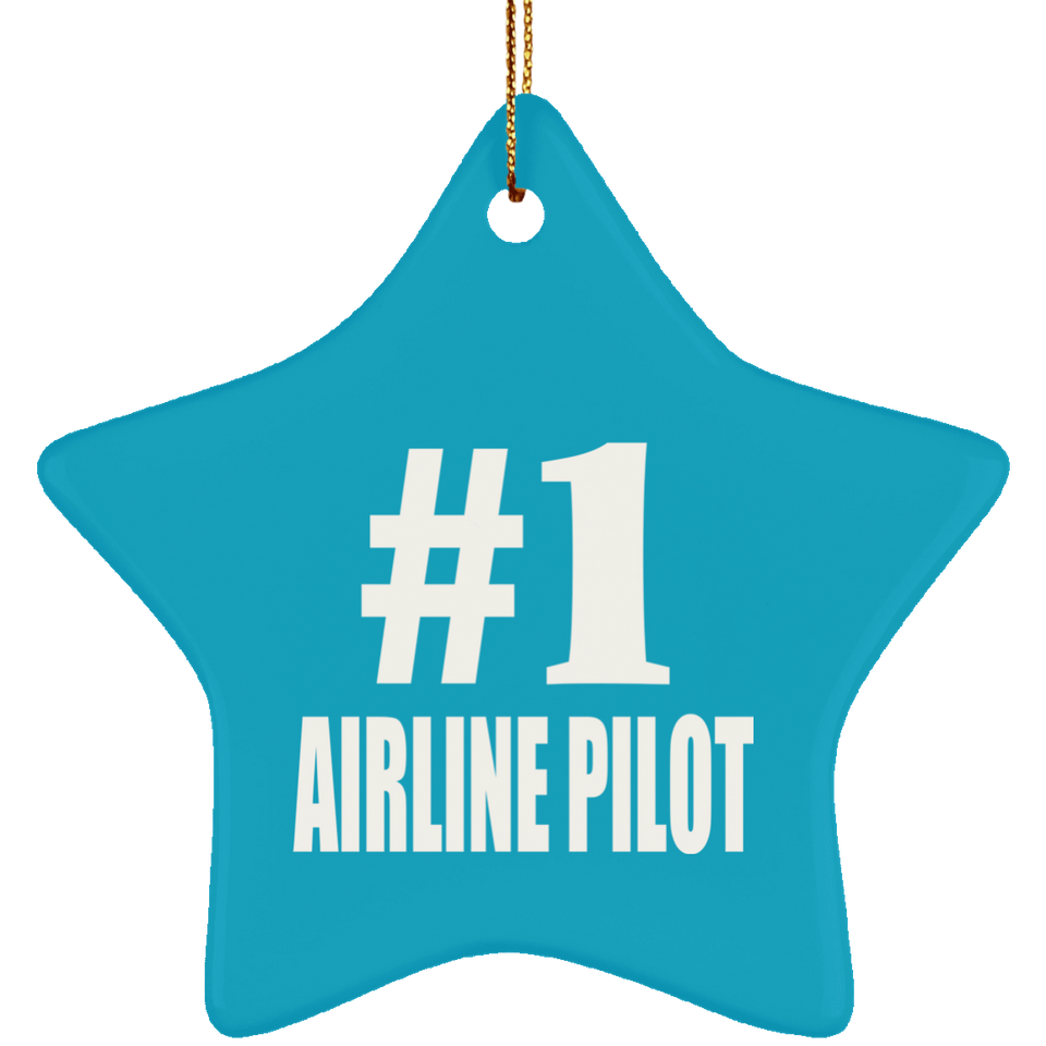 Number One #1 Airline Pilot - Star Ornament