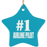 Number One #1 Airline Pilot - Star Ornament