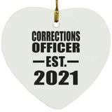 Corrections Officer Established EST. 2021 - Heart Ornament