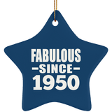 74th Birthday Fabulous Since 1950 - Star Ornament