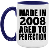 16th Birthday Made In 2008 Aged to Perfection - 15oz Accent Mug Purple