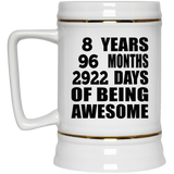 8th Birthday 8 Years 96 Months 2922 Days Of Awesome - Beer Stein