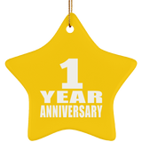 1st Anniversary 1 Year - Star Ornament