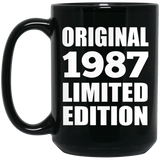 37th Birthday Original 1987 Limited Edition - 15oz Coffee Mug Black