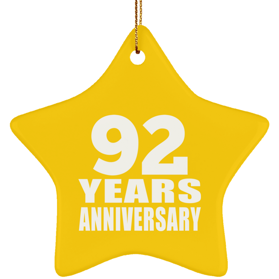 92nd Anniversary 92 Years - Star Ornament