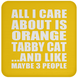 All I Care About Is Orange Tabby Cat - Drink Coaster