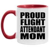Proud Flight Attendant Mom - 11oz Accent Mug Red