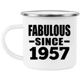 67th Birthday Fabulous Since 1957 - 12oz Camping Mug
