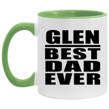 Glen Best Dad Ever - 11oz Accent Mug Green