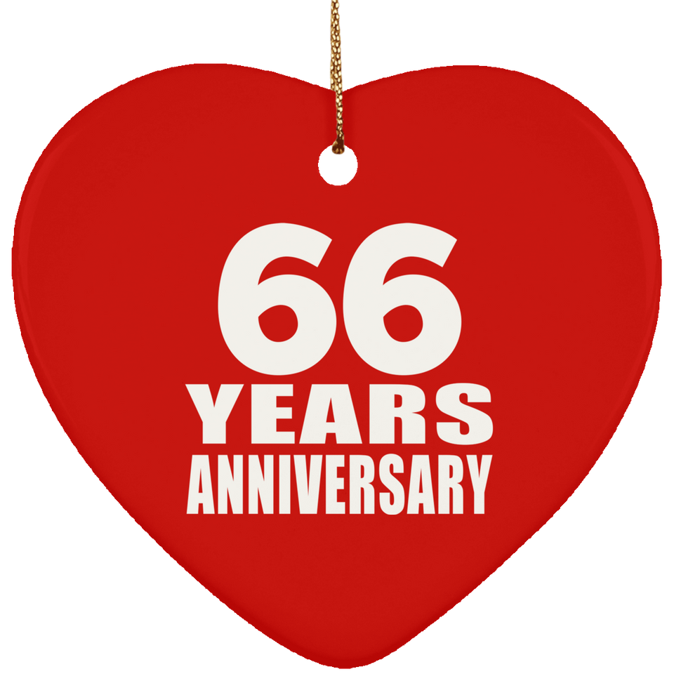 66th Anniversary 66 Years - Heart Ornament