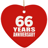66th Anniversary 66 Years - Heart Ornament