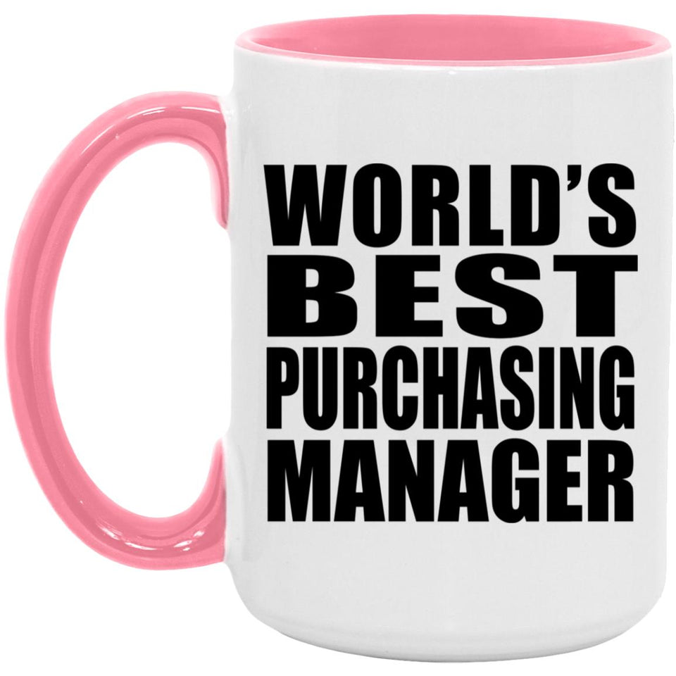 World's Best Purchasing Manager - 15oz Accent Mug Pink