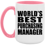 World's Best Purchasing Manager - 15oz Accent Mug Pink