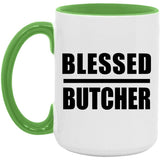 Blessed Butcher - 15oz Accent Mug Green