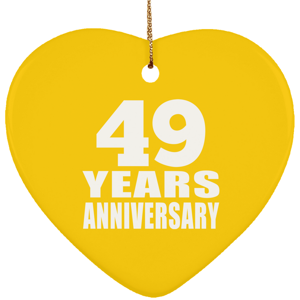 49th Anniversary 49 Years - Heart Ornament