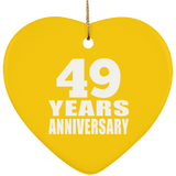 49th Anniversary 49 Years - Heart Ornament