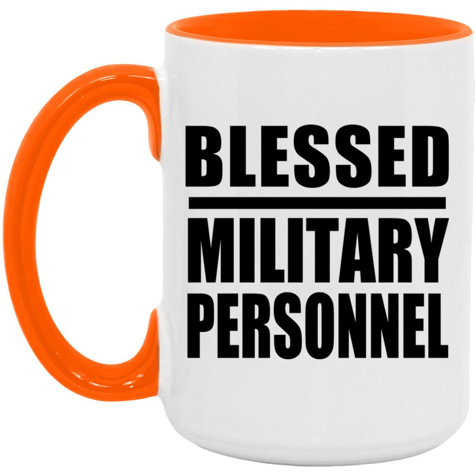 Blessed Military Personnel - 15oz Accent Mug Orange