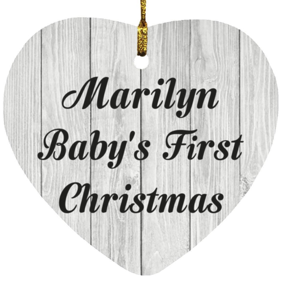 Marilyn Baby's First Christmas - Heart Ornament F