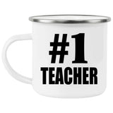 Number One #1 Teacher - 12oz Camping Mug
