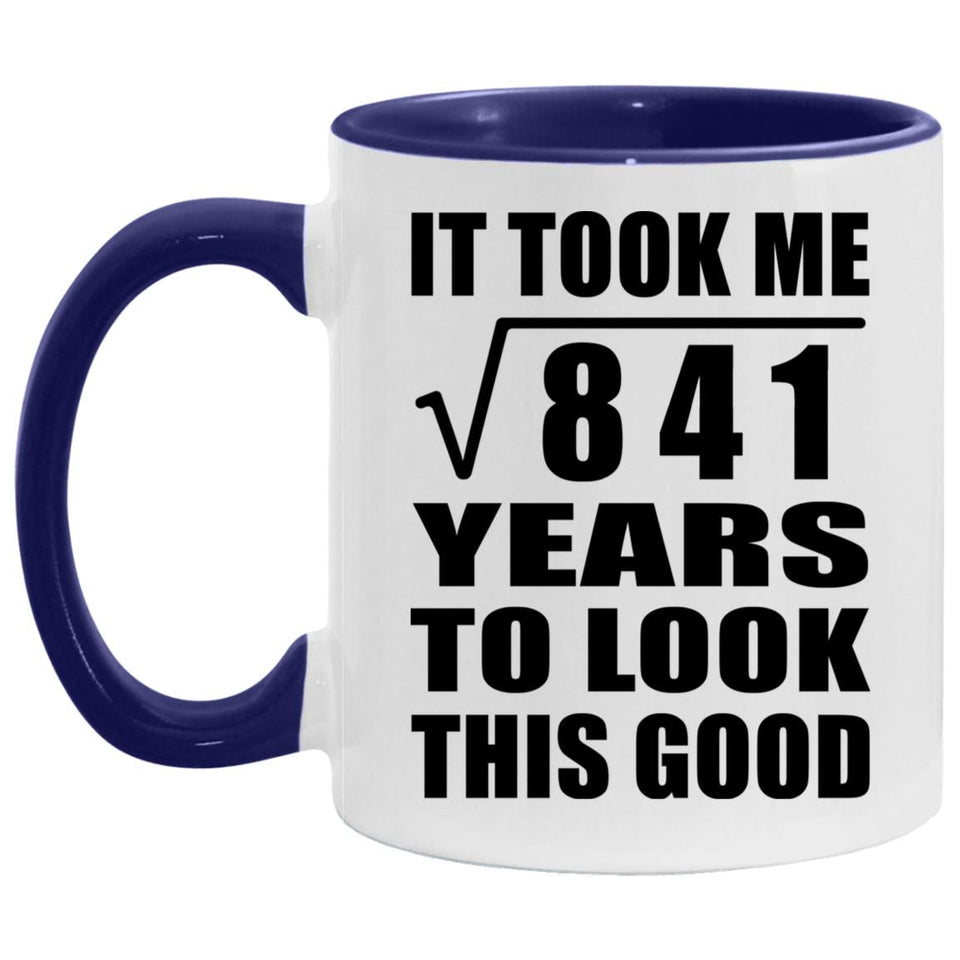 29th Birthday Took Square Root of 841 Years To Look Good - 11oz Accent Mug Purple