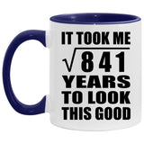 29th Birthday Took Square Root of 841 Years To Look Good - 11oz Accent Mug Purple