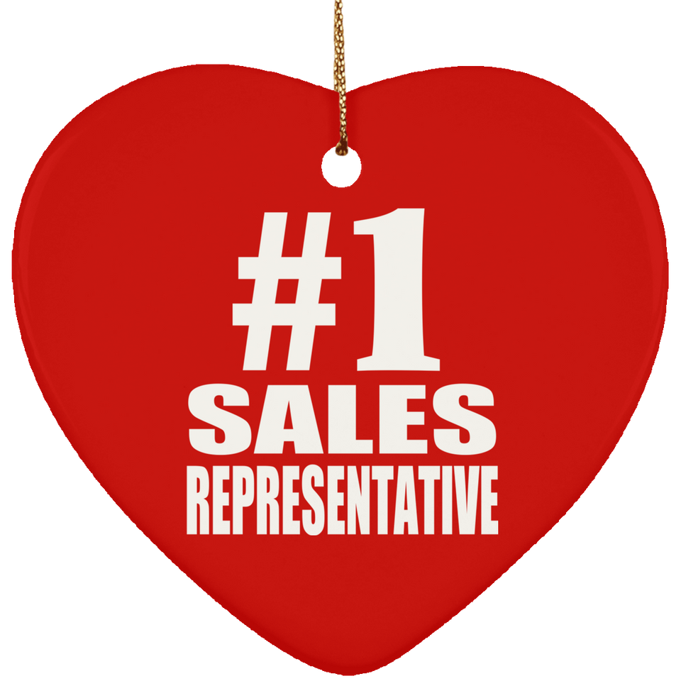 Number One #1 Sales Representative - Heart Ornament