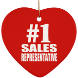 Number One #1 Sales Representative - Heart Ornament